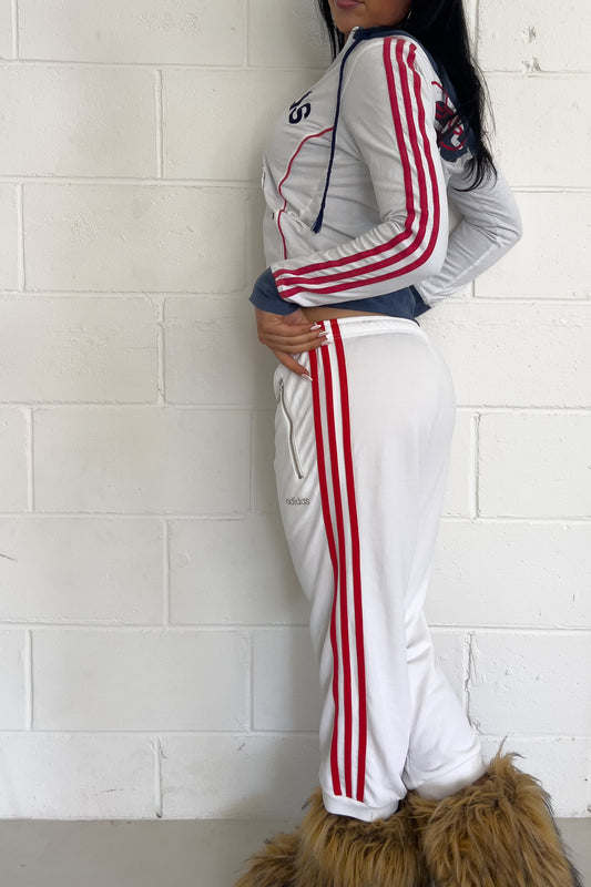 ADIDAS white + red capris ★ Size est small