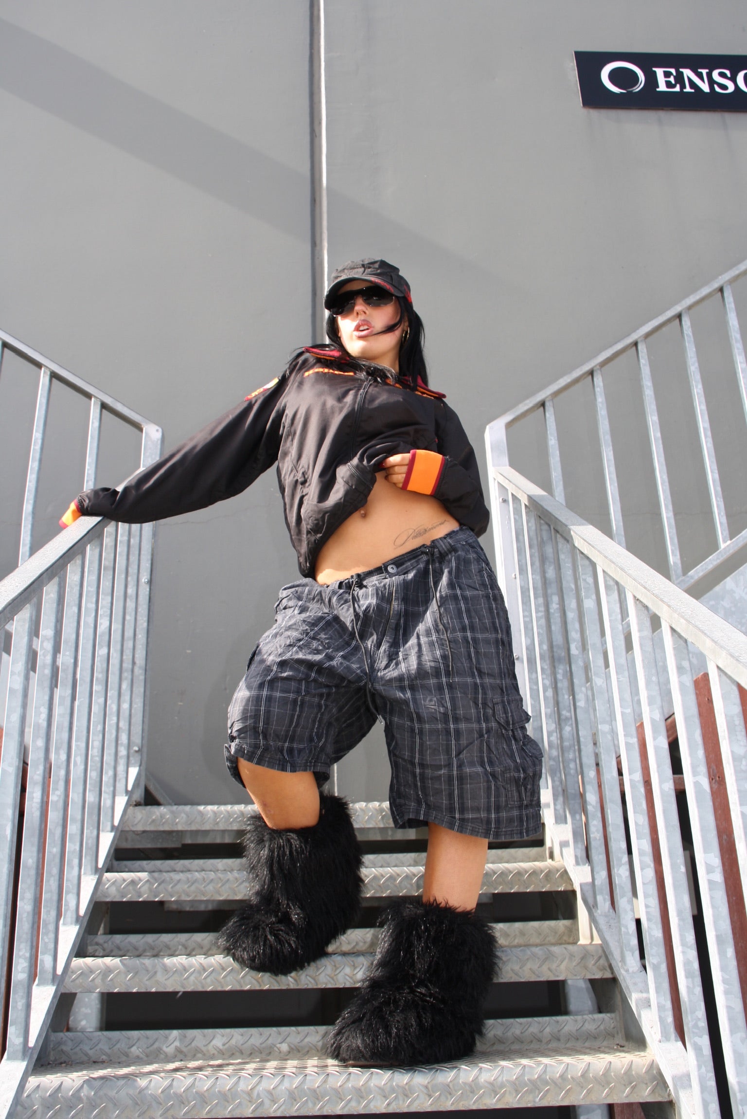 KAPPA black + orange "arsoma"jacket ★ Size labelled small