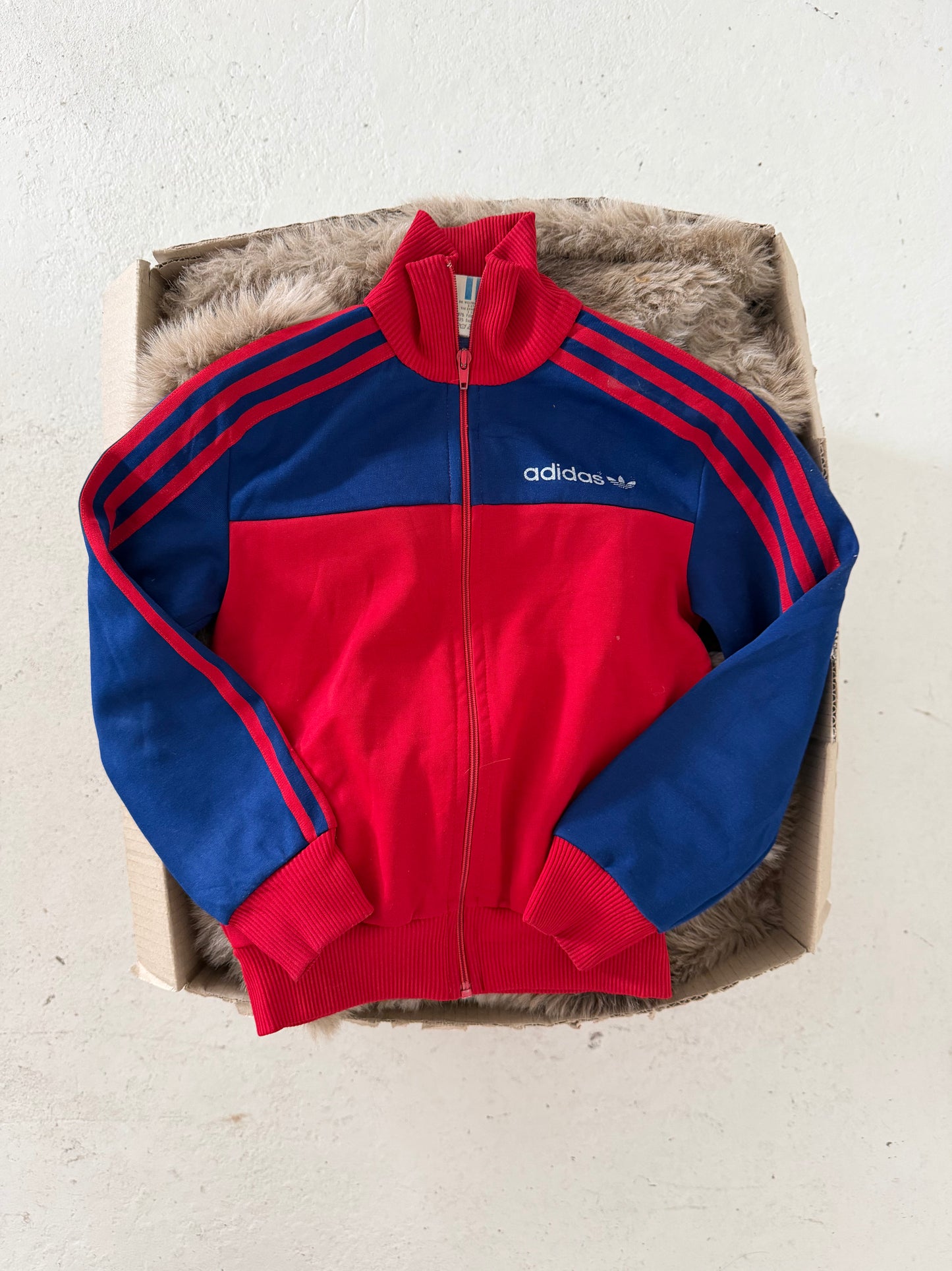 ADIDAS red + navy track jacket ★ Size est XXS