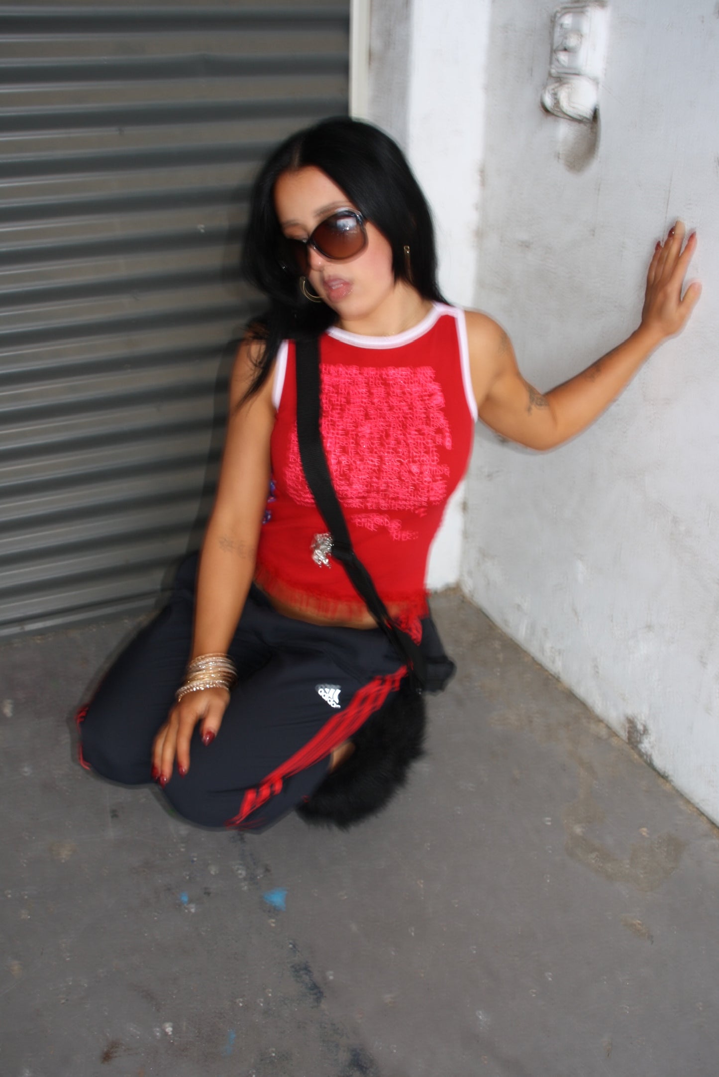 MILK red + blue "cupid" graphic  tank ★ Size est medium/large