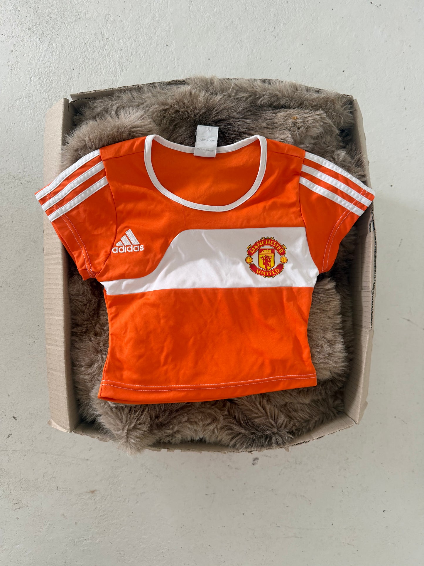 ADIDAS orange (Manchester) cropped jersey ★ Size estimated XS