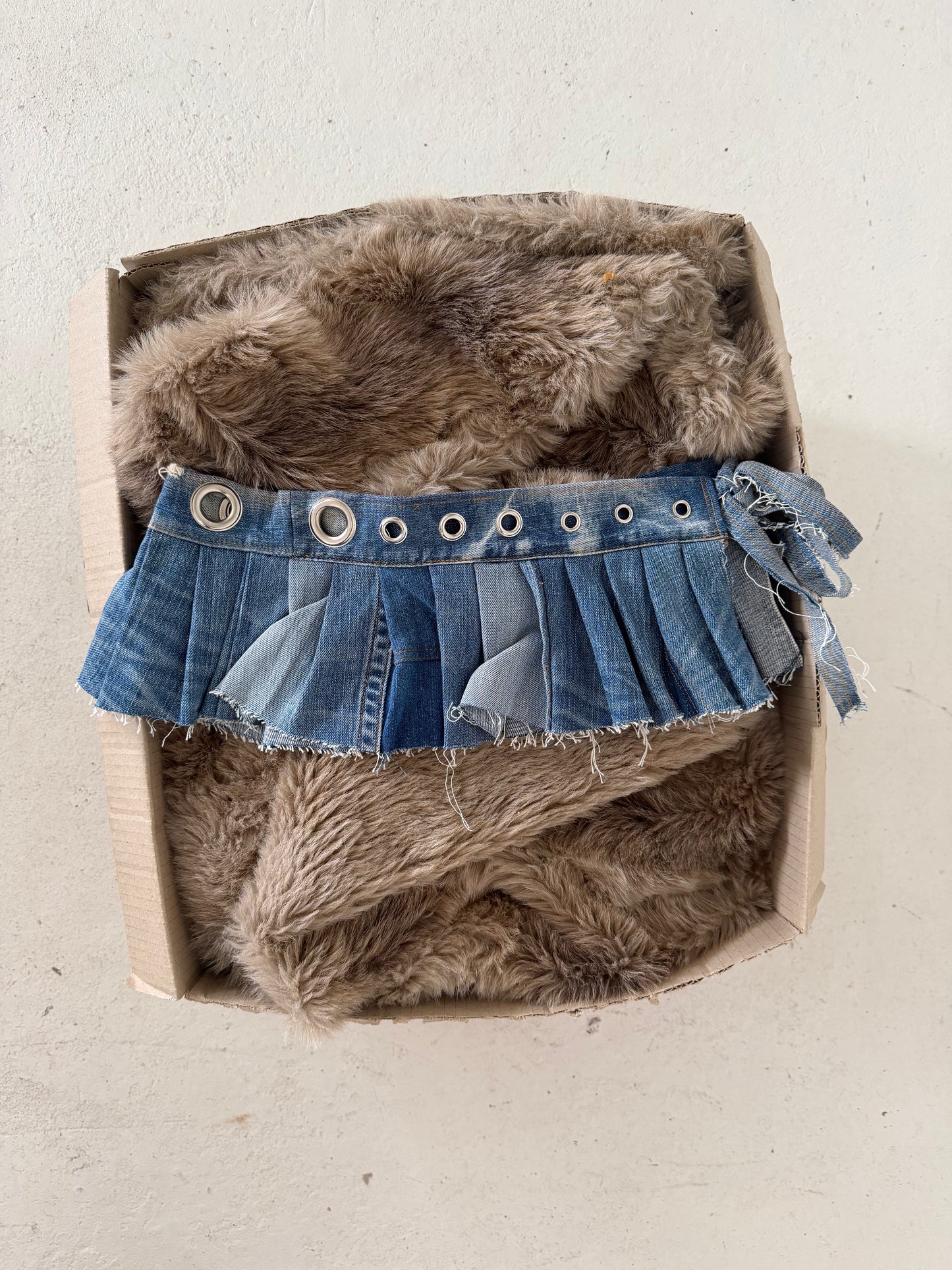 Denim ring micro belt skirt ★ Size estimated XS