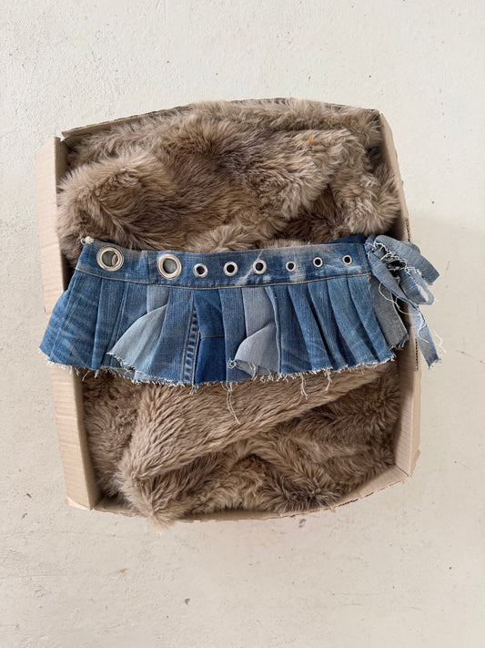 Denim ring micro belt skirt ★ Size estimated XS