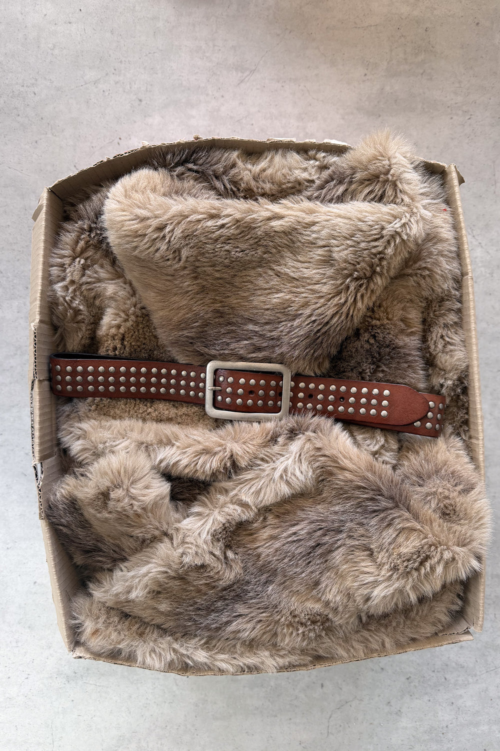 Brown studded square buckle festival belt  ★  XS,S,M