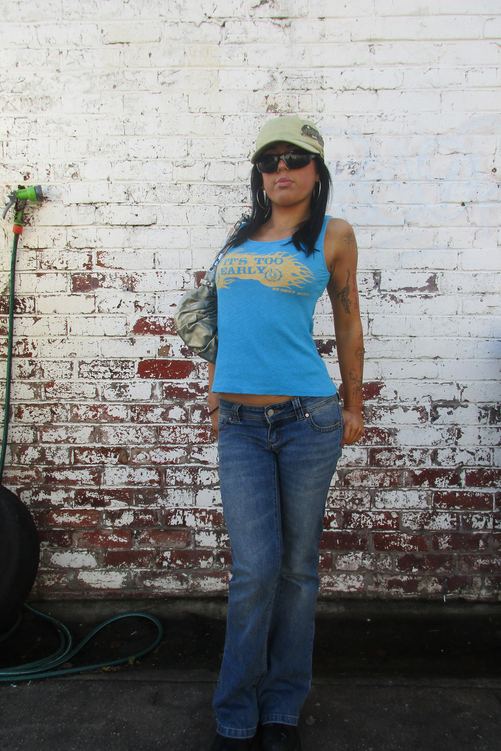 JFSR "its too early"blue tank ★ Size est small