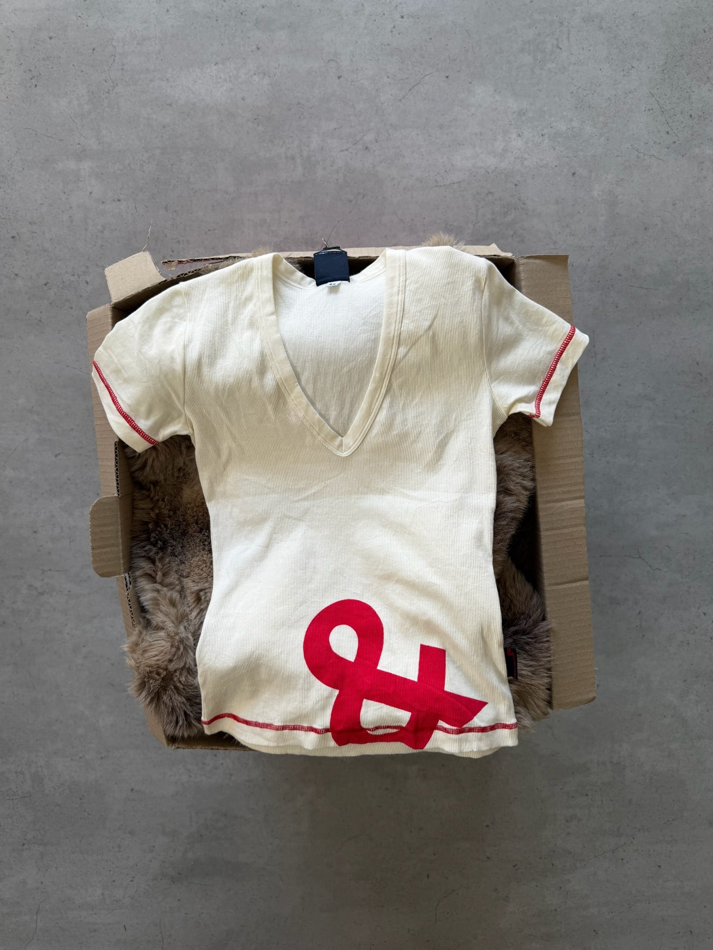 DOLCE & GABANNA white + red top ★ Size est small/medium