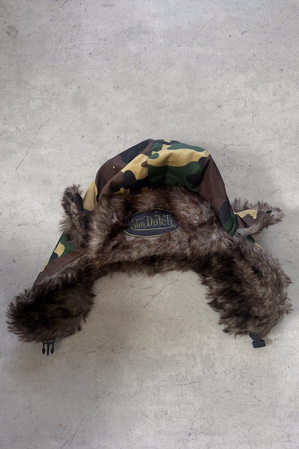 VON DUTCH camo fluffy festival hat ★