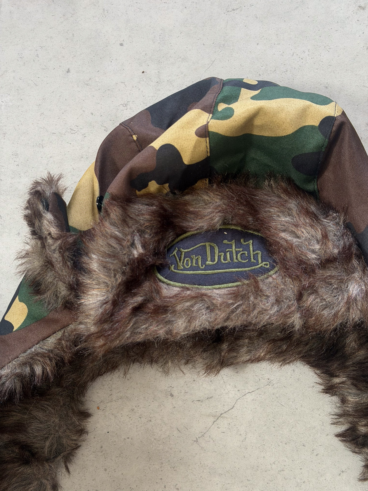 VON DUTCH camo fluffy festival hat ★