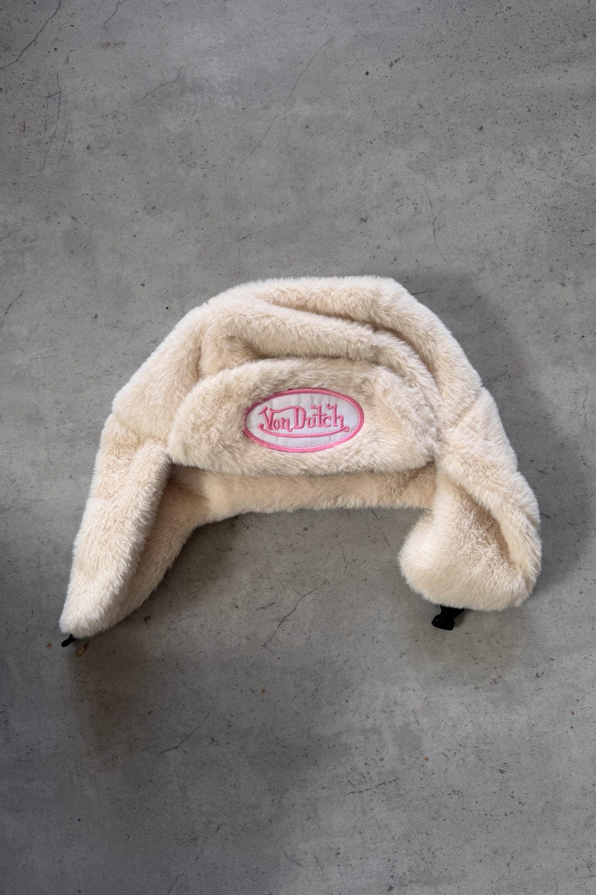 VON DUTCH white fluffy festival hat ★