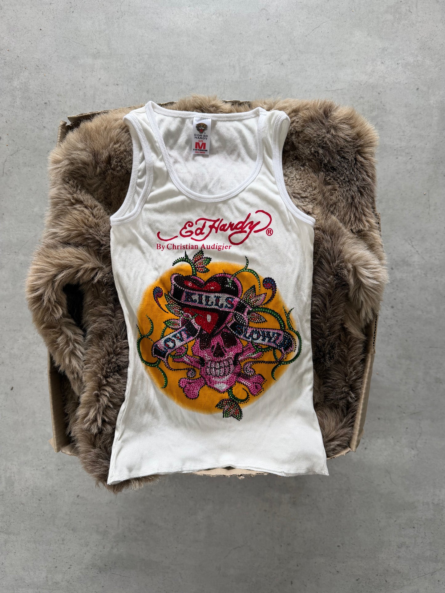 ED HARDY sequin vintage tank  ★ Size labelled small