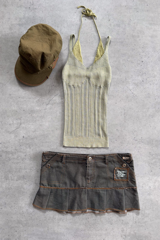 ABERCROMBIE & FITCH khaki micro skirt  ★ Size labelled XL (smaller sizing)