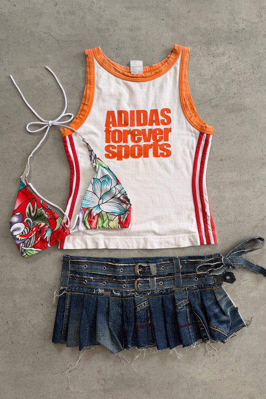 ADIDAS white & orange tank  ★ Size Small