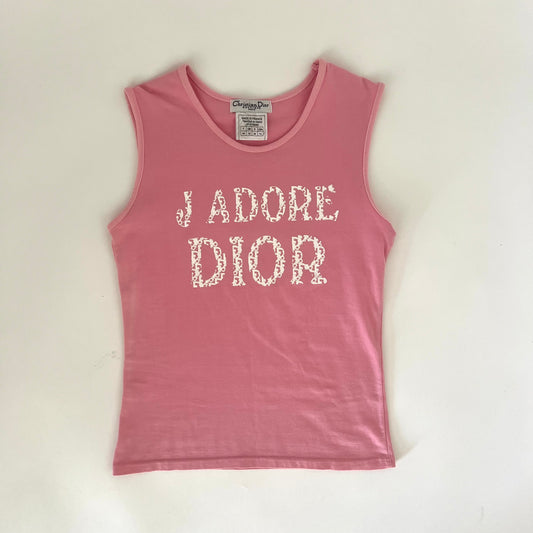 J'ADORE DIOR authentic pink graphic tank