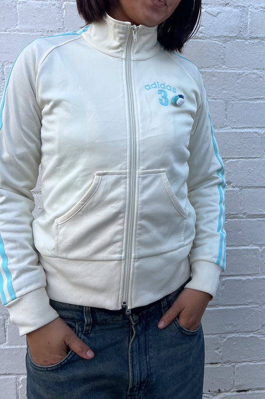 ADIDAS white + blue track jacket