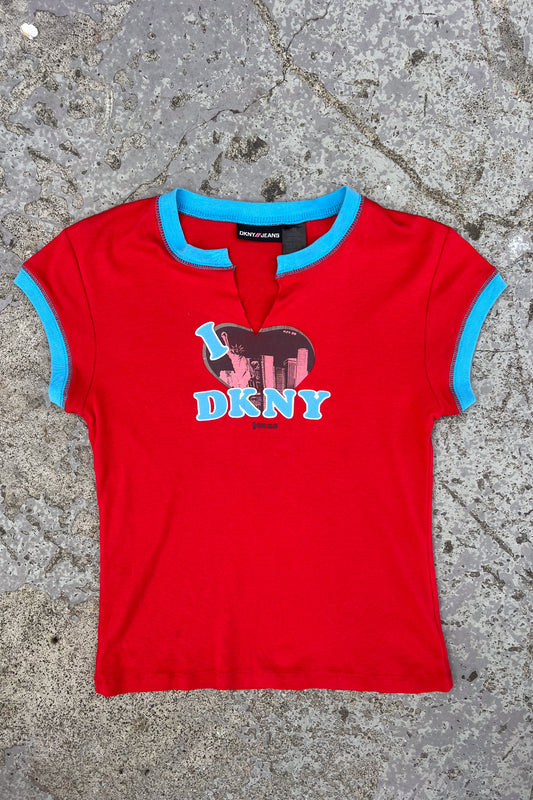 DKNY red + blue spell out tank ★ Size medium
