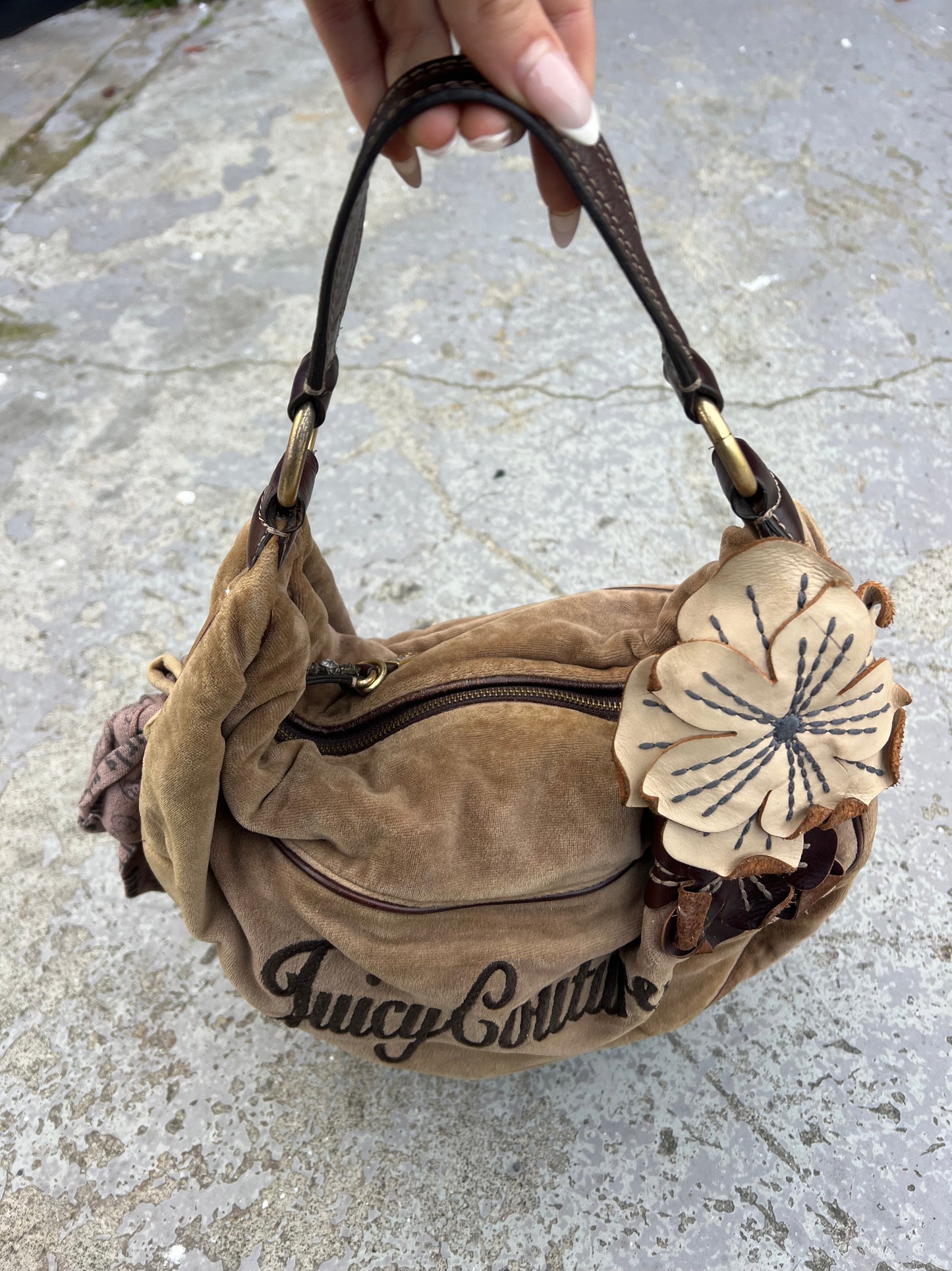 JUICY COUTURE BOLSA velour rare 90's  handbag ★