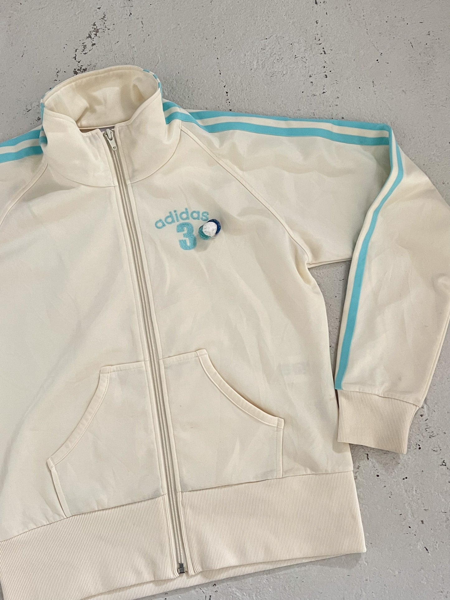 ADIDAS white + blue track jacket