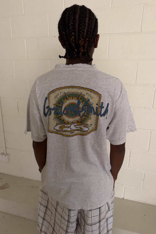 GORDON & SMITH grey graphic tee ★ Size estimated large