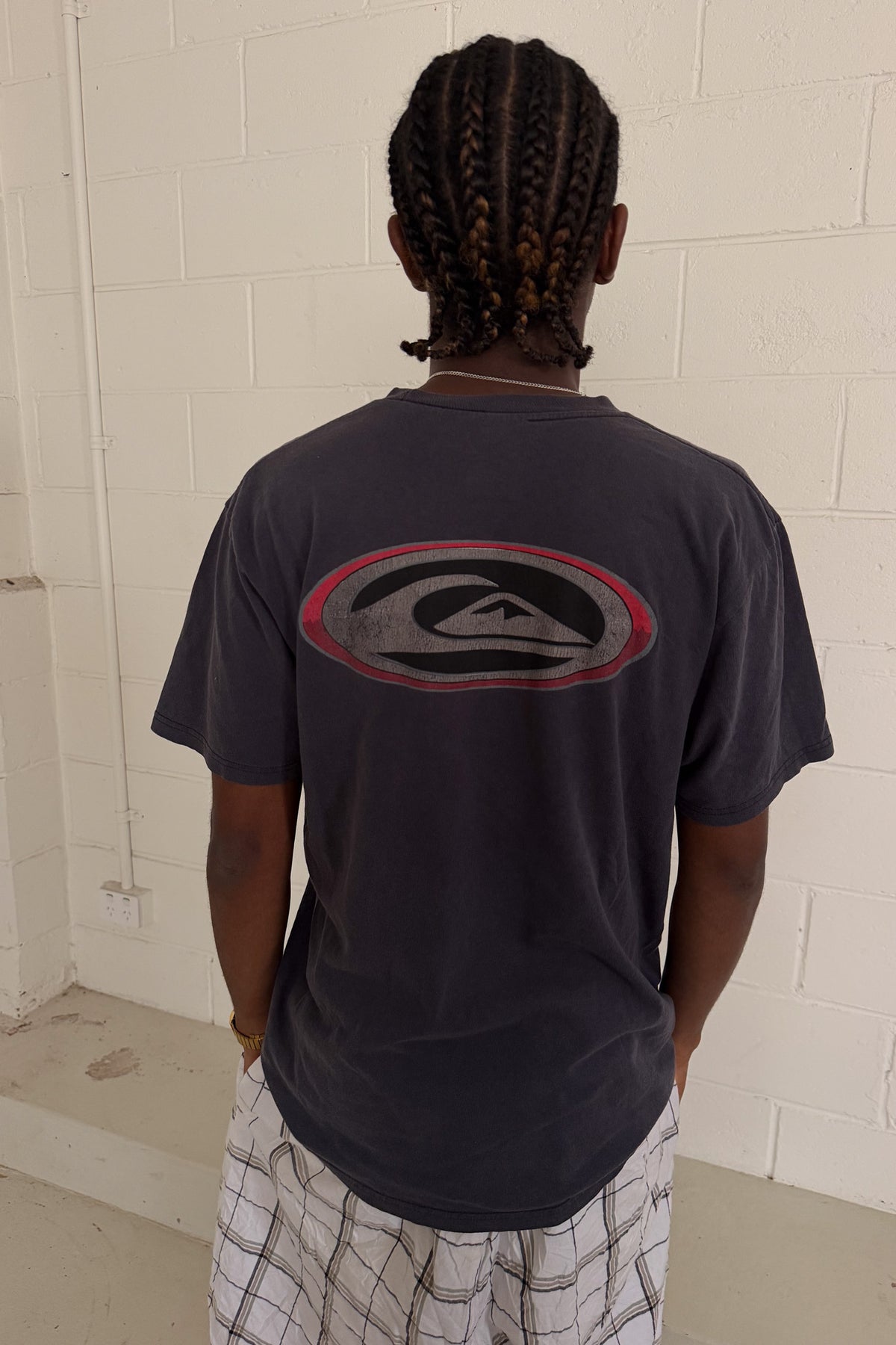 QUICKSILVER dark navy logo tee ★ Size est XL
