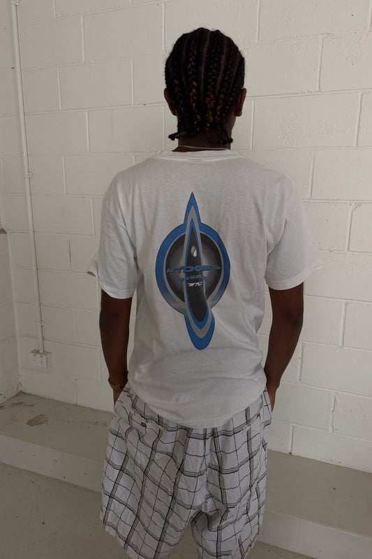 T&C SURF white & blue graphic tee ★ Size est medium