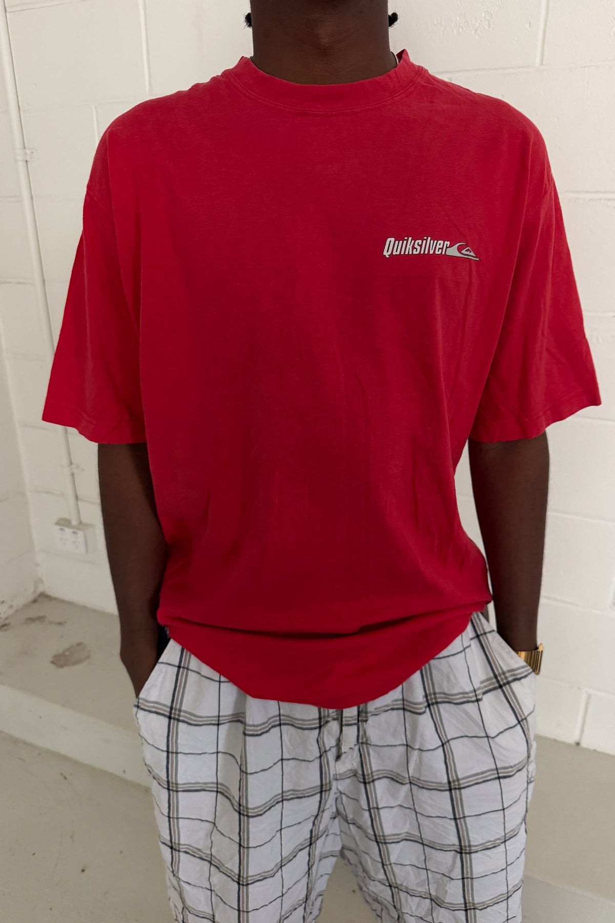 QUICKSILVER red logo tee ★ Size large