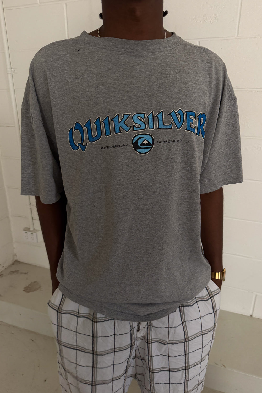 QUICKSILVER grey logo tee ★ Size est XL