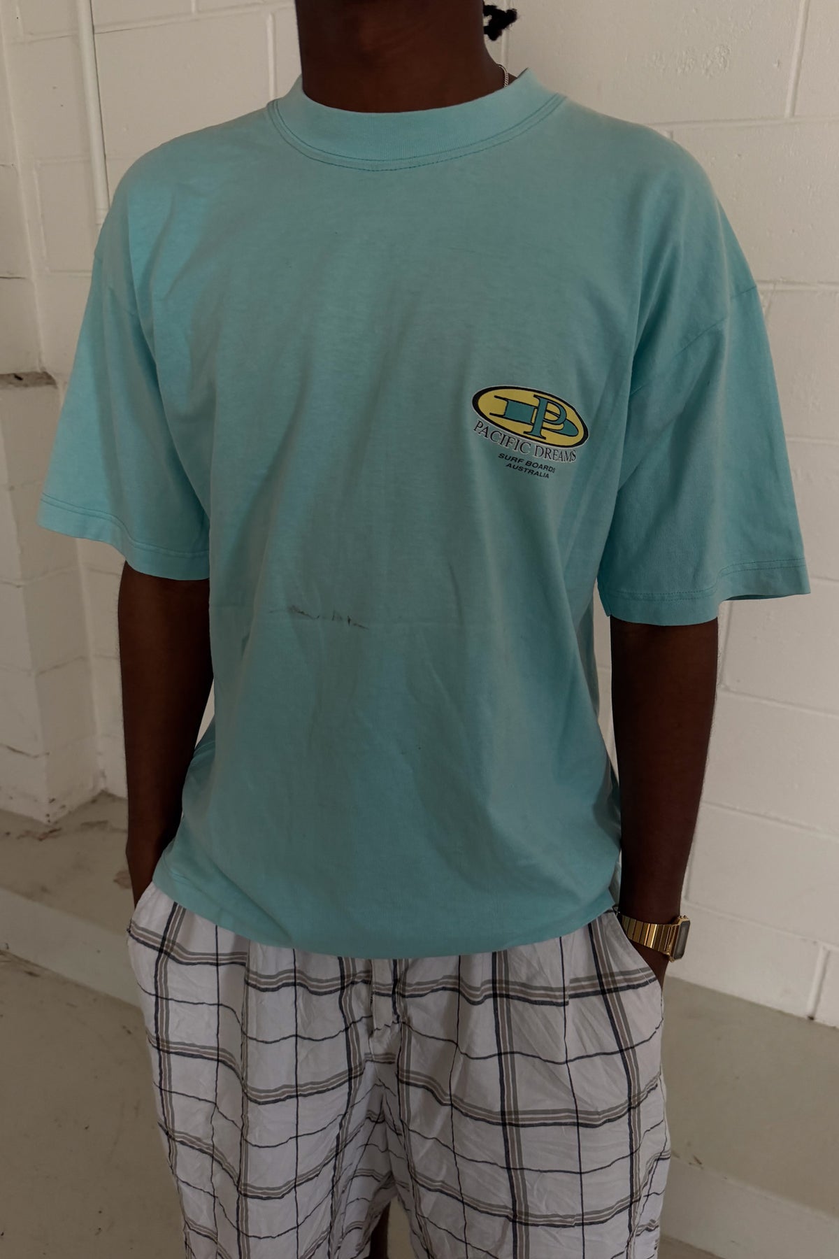 PACIFIC DREAMS aqua graphic tee ★ Size medium