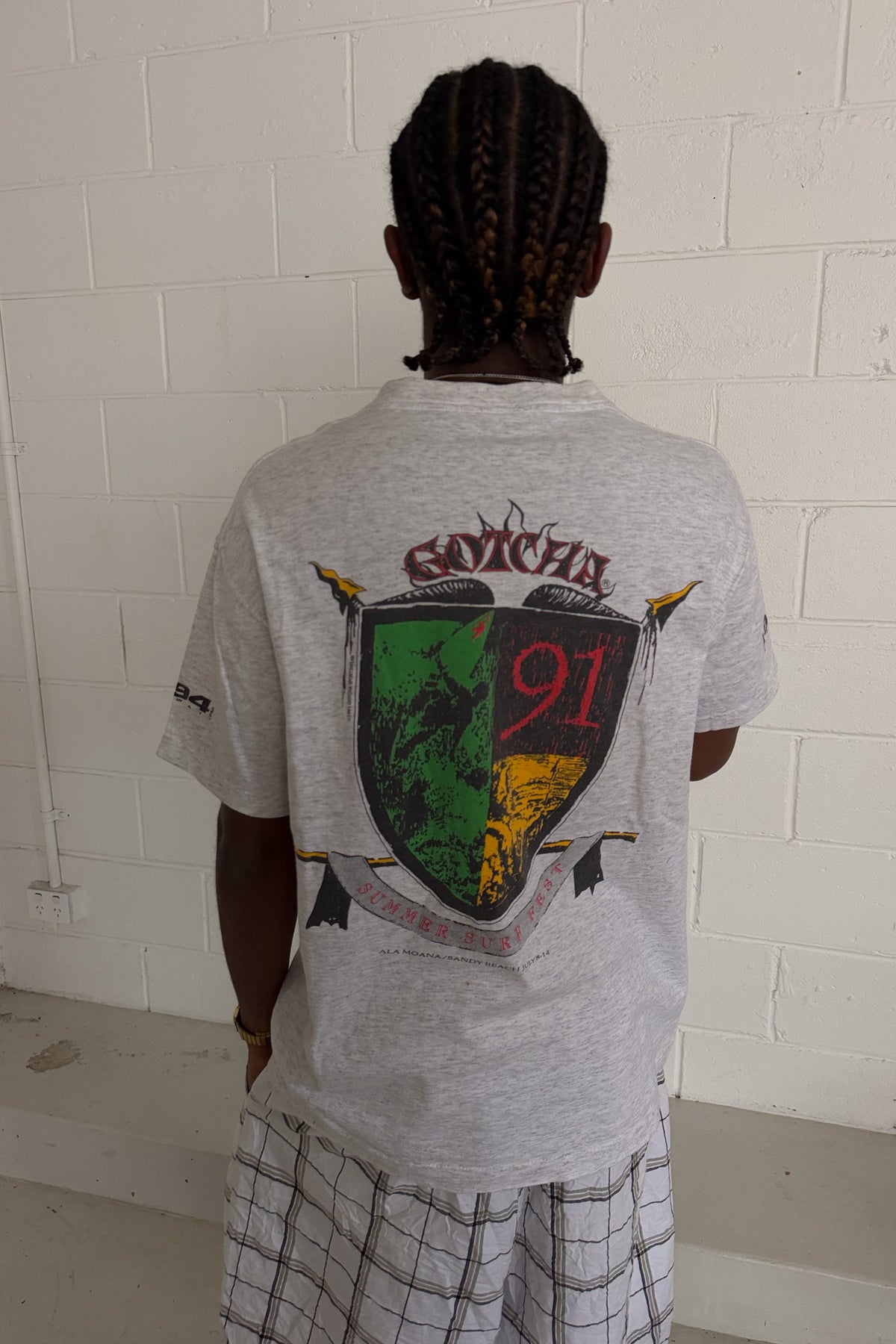 GOTCHA grey graphic logo tee ★ Size medium