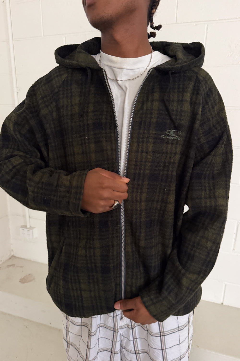 O'NEILL plaid zip up jacket ★ Size large