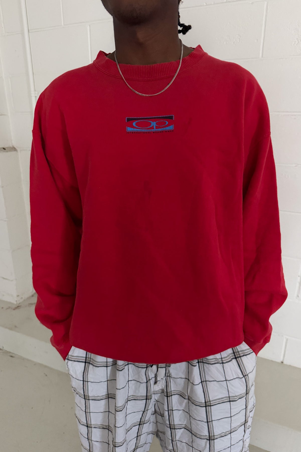 OCEAN PACIFIC red logo crewneck ★ Size est L