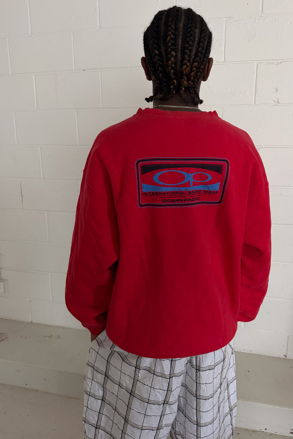 OCEAN PACIFIC red logo crewneck ★ Size est L