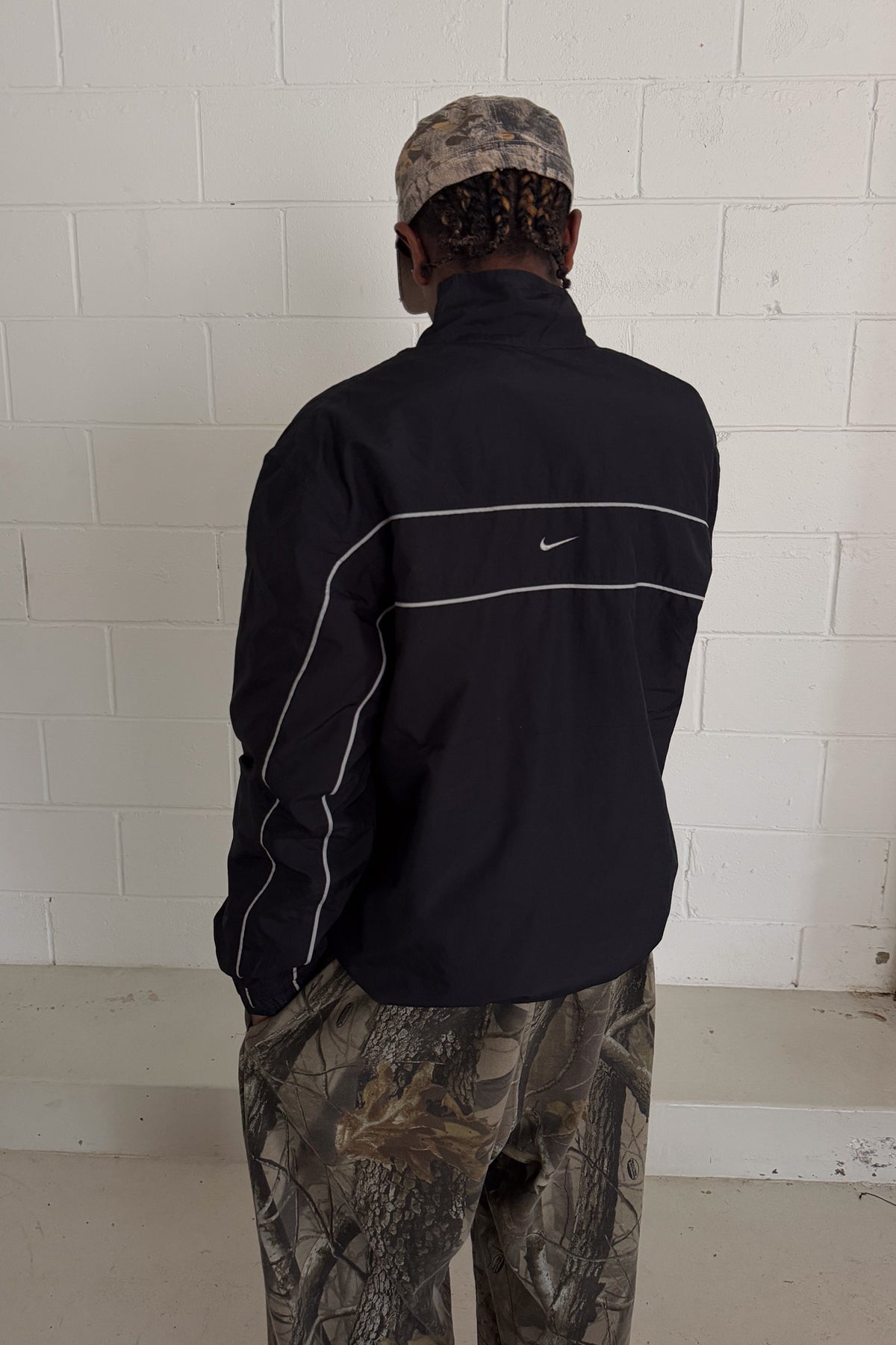 NIKE black double lined zip up jacket ★ Size large