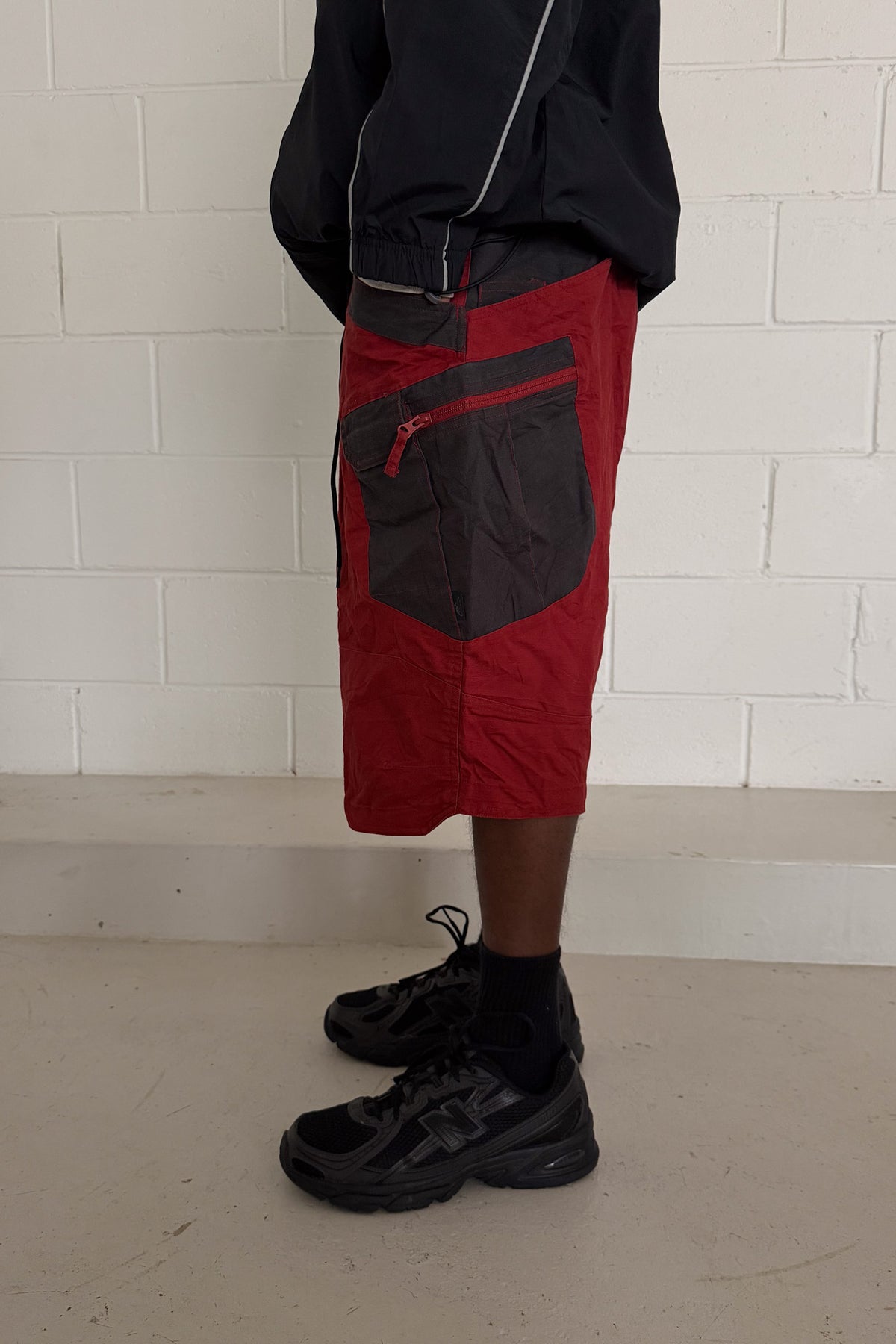 Red & black jorts ★ one size adjustable waist