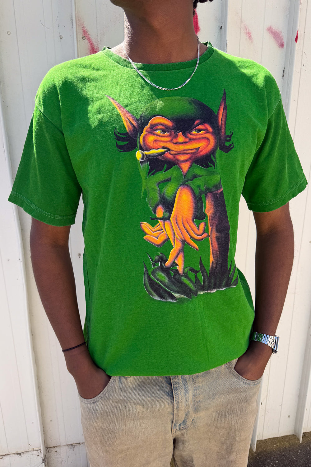 Goblin green graphic tee ★ Size labelled medium