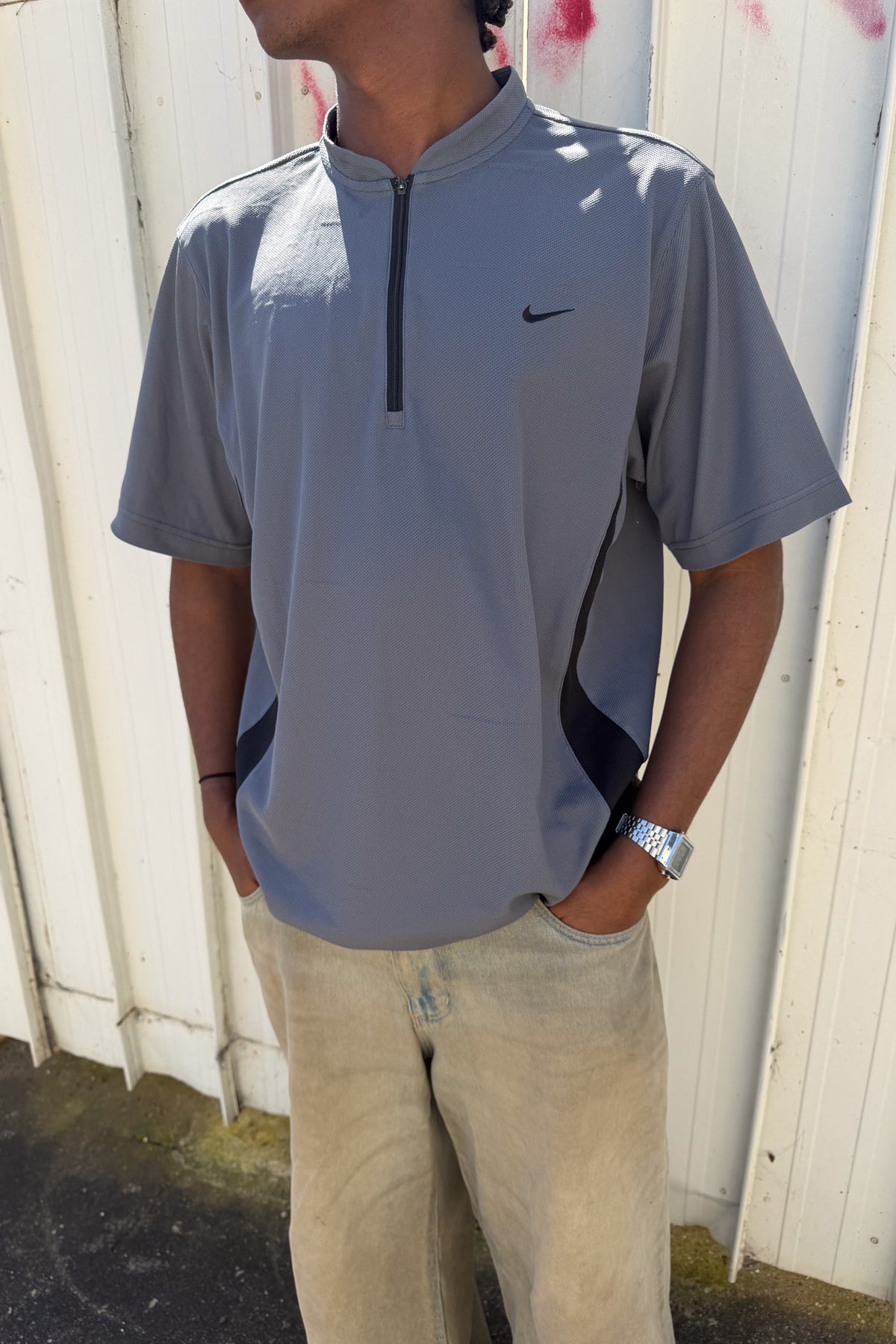 NIKE grey quarter-zip  ★ Size labelled large
