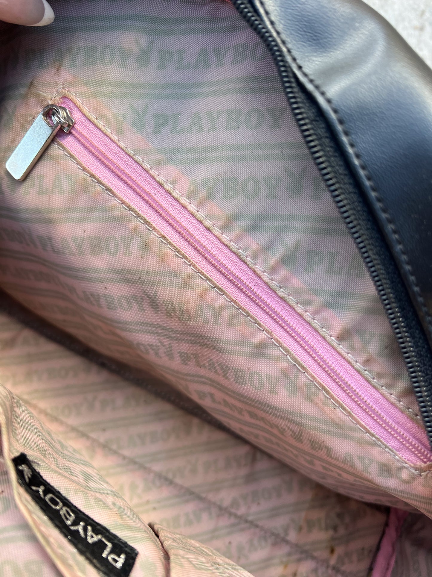 PLAYBOY black + white bowling bag ★