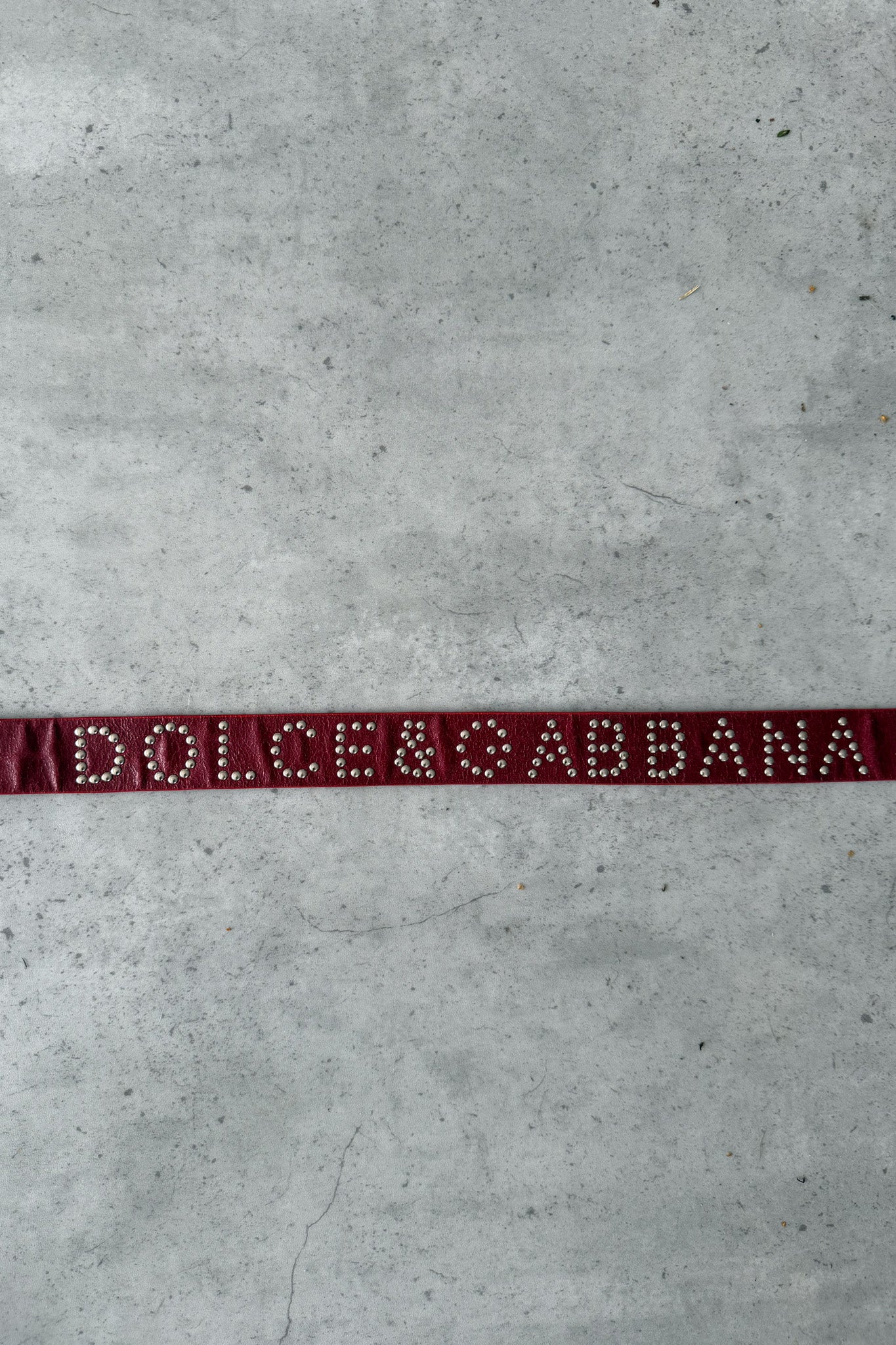 DOLCE AND GABBANA  red studded belt  ★ 104cm