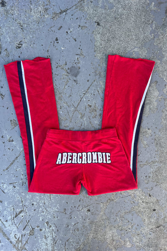 ABERCROMBIE spellout red trackpants ★ Size small