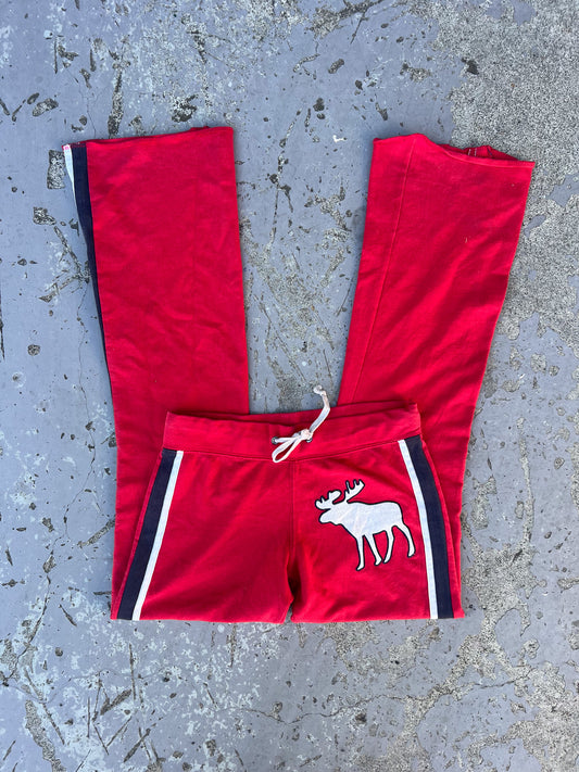 ABERCROMBIE spellout red trackpants ★ Size small