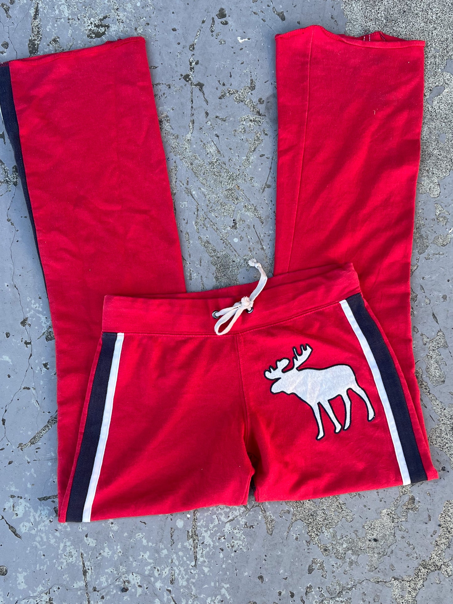ABERCROMBIE spellout red trackpants ★ Size small