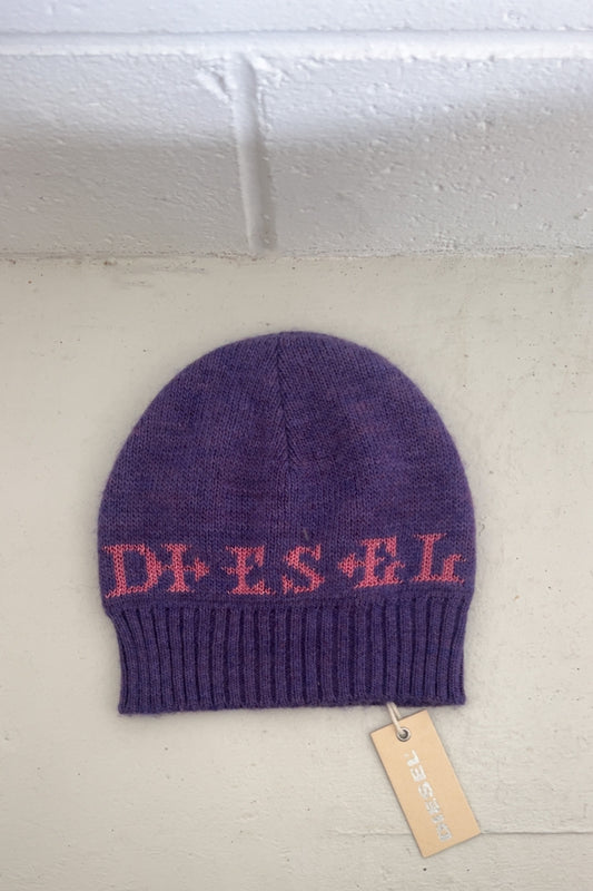 DIESEL pink + purple y2k beanie ★ ONE SIZE