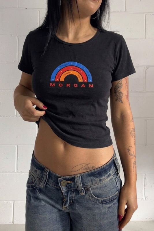MORGAN DE TOI black "rainbow" tee  ★ Size labelled large