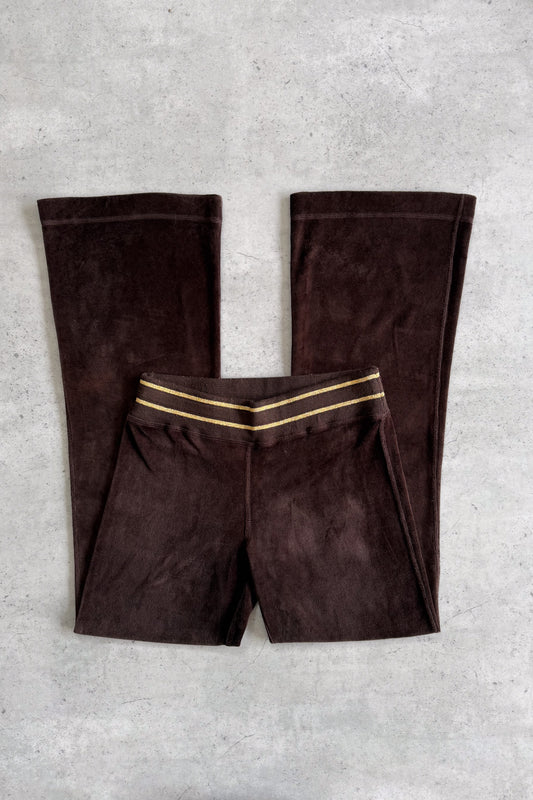 BEBE brown + gold velour pants ★ Size extra small