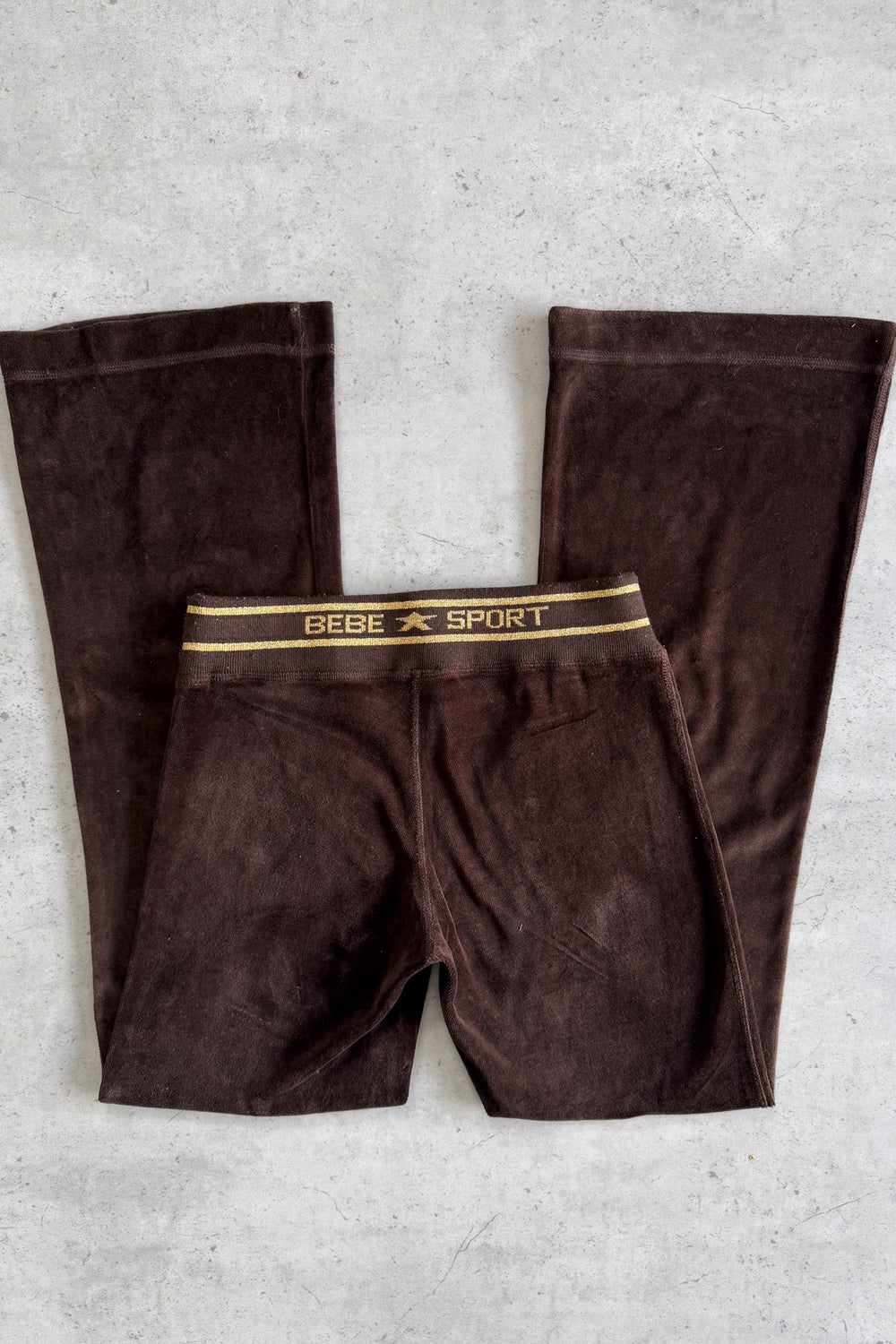 BEBE brown + gold velour pants ★ Size extra small