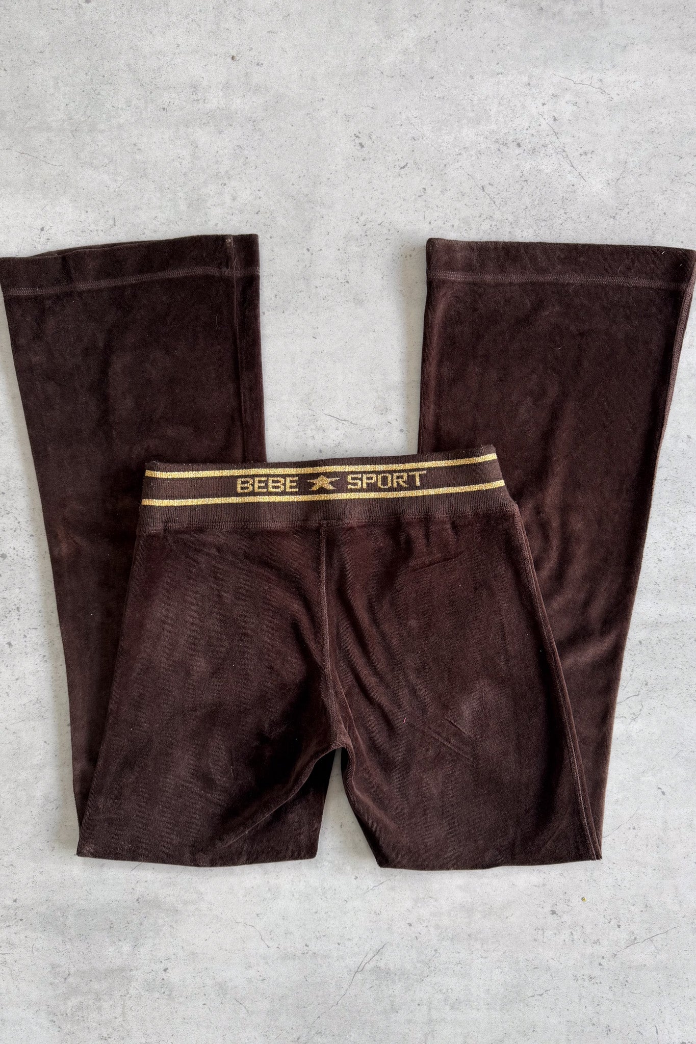 BEBE brown + gold velour pants ★ Size extra small