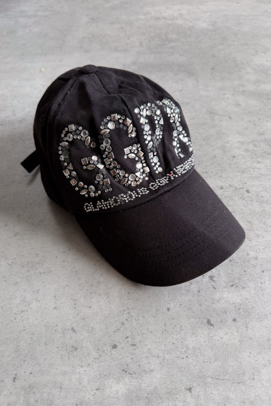 Black 'GGPX'rhinestone cap