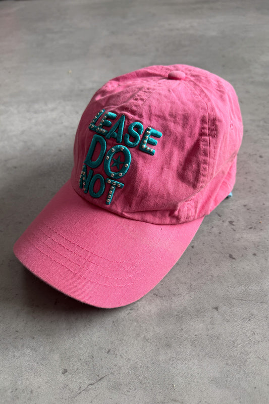 'LEAS DO NOT' pink cap