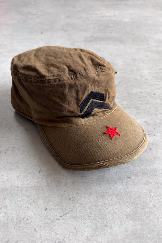 Khaki red star cadet hat