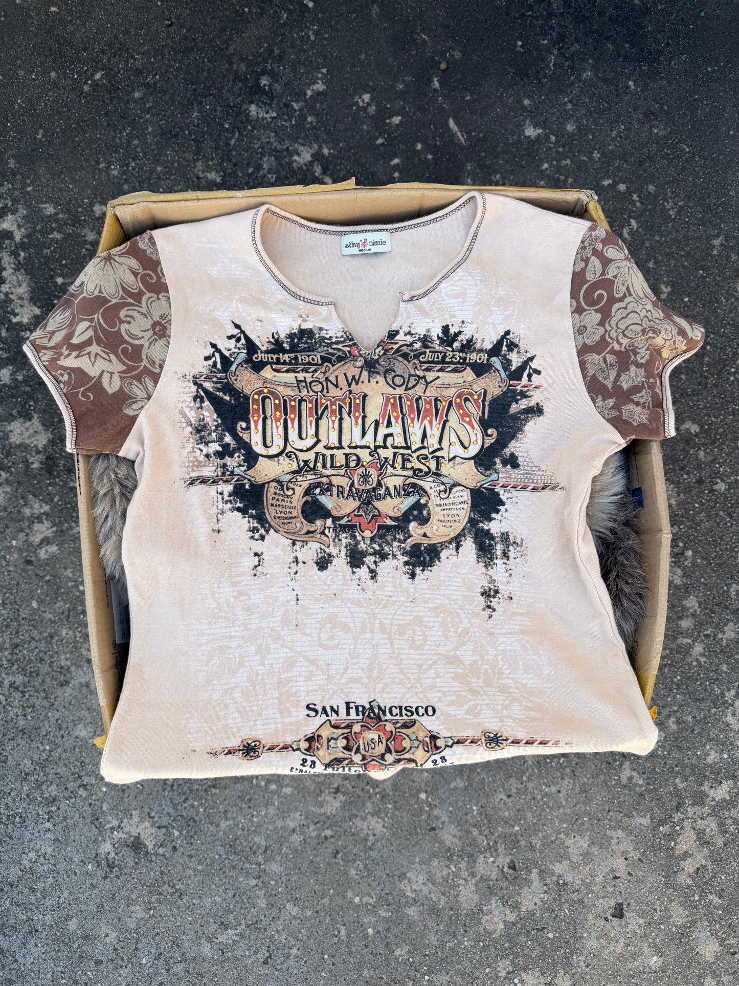SKINNY MINNIE brown top ★ Size labelled medium