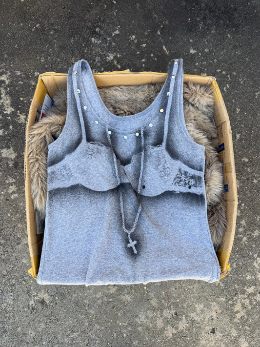 SAINT grey bra tank ★  Size labelled Xlarge